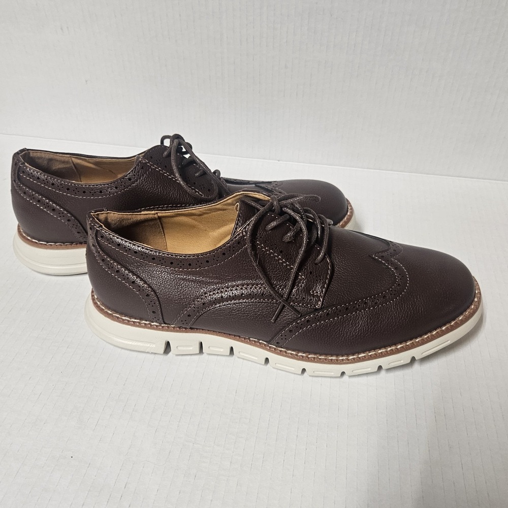 Mens Nautica Size 10 Dress Shoes Brown Lace‎ Up - Picture 4 of 7